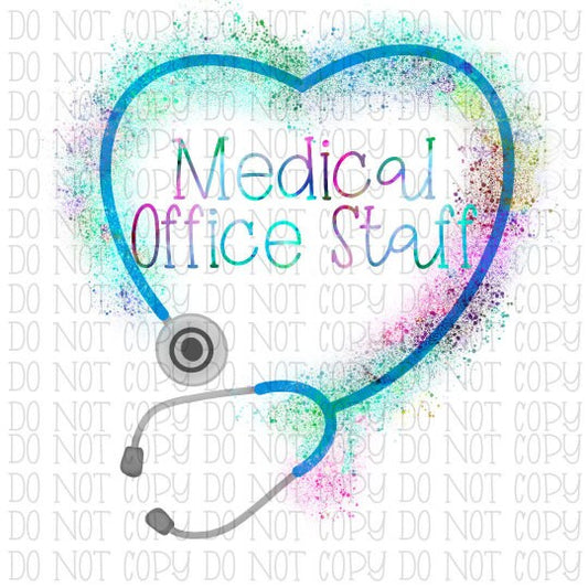 Medical Office Staff Heart Stethoscope