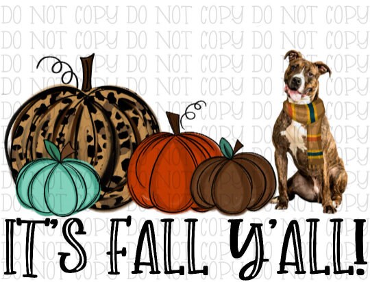 It's Fall Y'all - Brindle Pit Bull