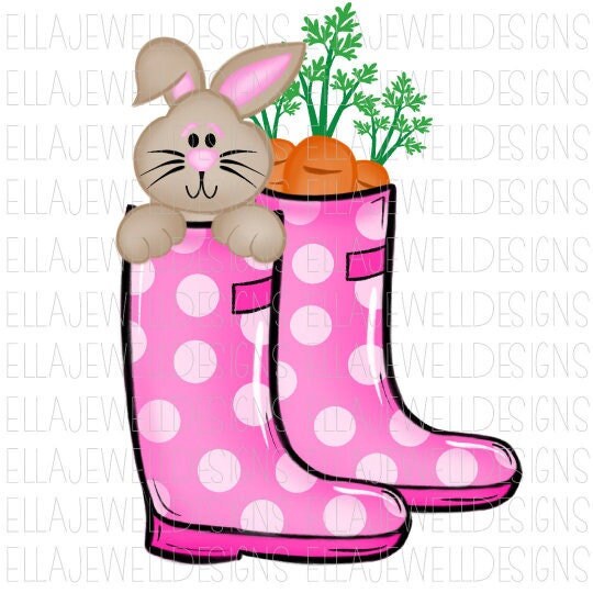 Easter Bunny Carrots Rain Boots