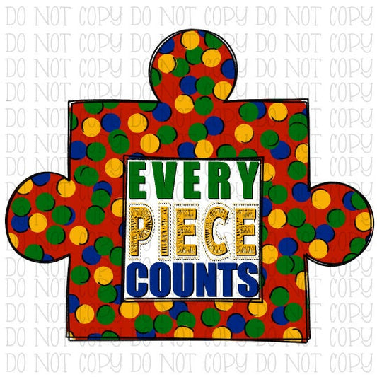 Every Piece Counts Autism Awareness Puzzle Piece