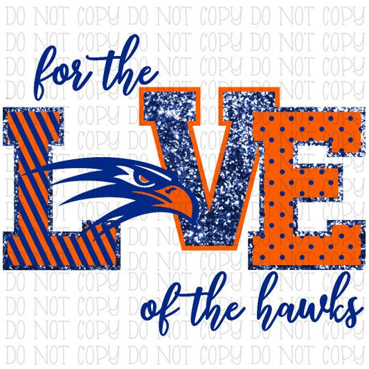 For the Love of the Hawks Orange and Blue