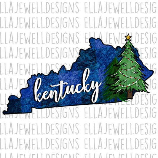 Kentucky - Christmas Blue Plaid