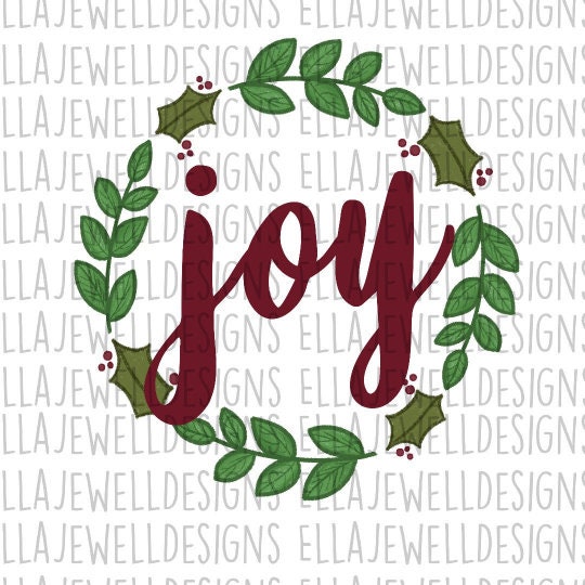 Joy - Christmas Holly Wreath