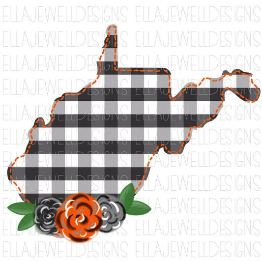 West Virginia - Fall - Black and White Plaid