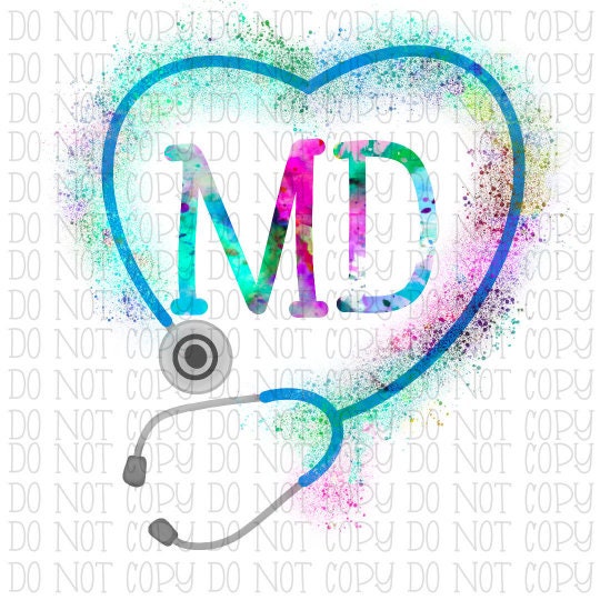 MD - Medical Doctor - Heart Stethoscope