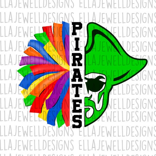 Pirates Cheer - Rainbow/Lime Green