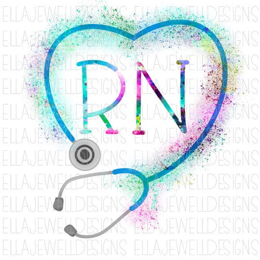 RN - Registered Nurse - Heart Stethoscope