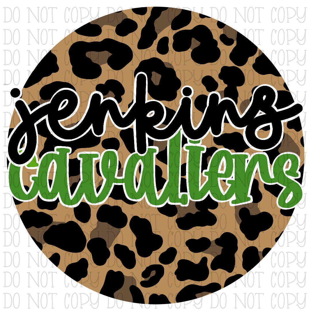 Jenkins Cavaliers - Green/Leopard Circle