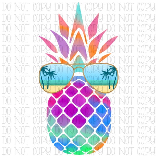 Summer Pineapple Sunglasses Tie Dye Rainbow