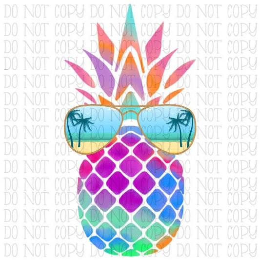 Summer Pineapple Sunglasses Tie Dye Rainbow