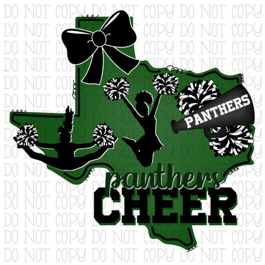 Texas - Panthers - Green and Black - Cheer