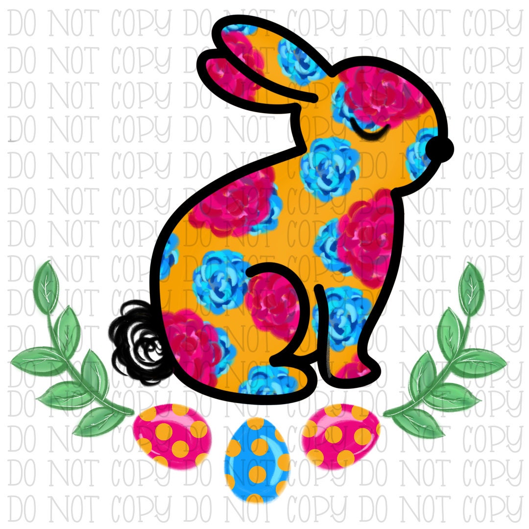 Floral Easter Bunny Rabbit