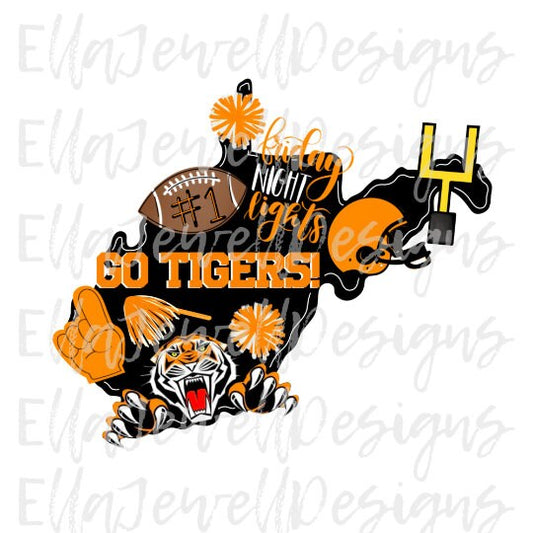 Go Tigers West Virginia - Orange and Black