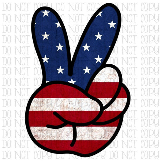 Peace Sign Red White Blue