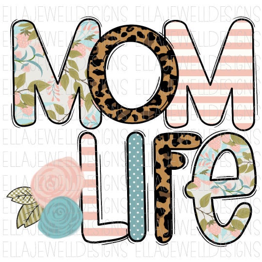 Mom Life Floral Leopard