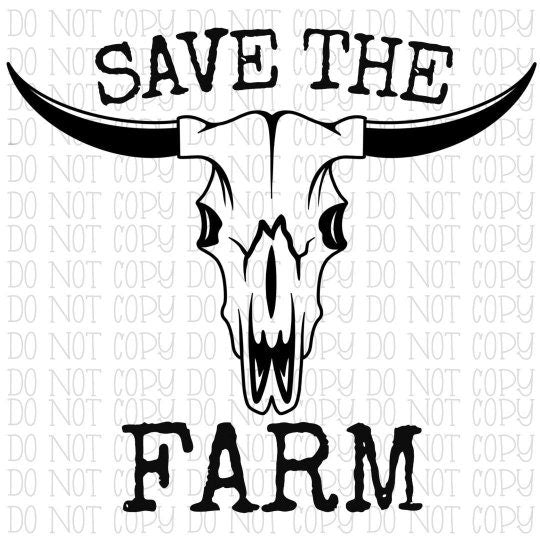 Save the Farm Bull Horns Cow Skull