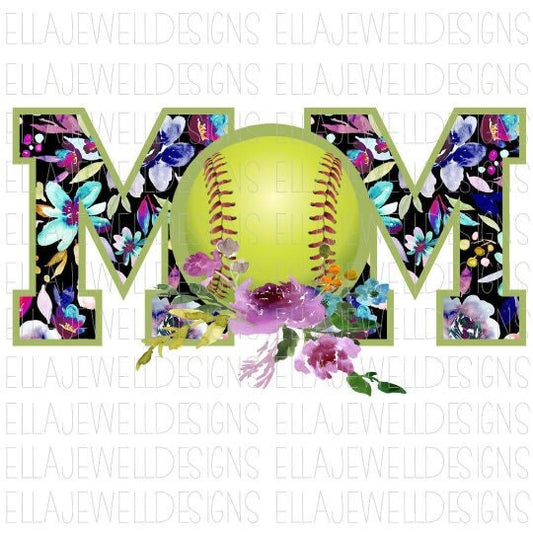 Softball Mom - Floral