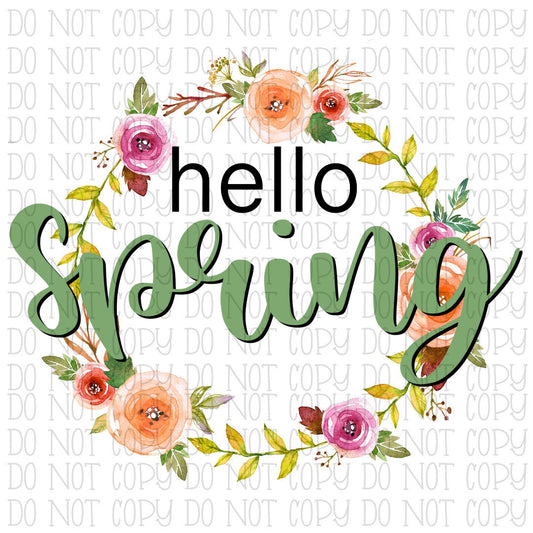 Hello Spring Floral Wreath