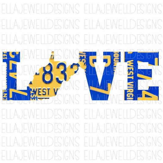 Love - West Virginia - License Plates