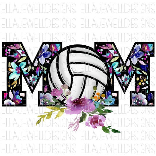 Volleyball Mom - Floral