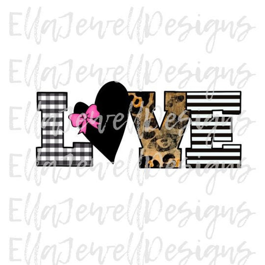 Love -Heart - Leopard