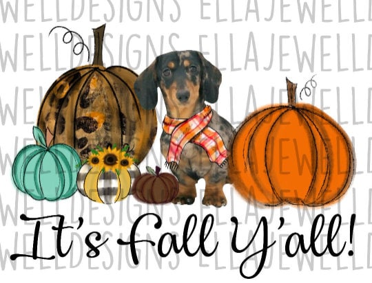 It's Fall Y'all - Speckled Dachshund