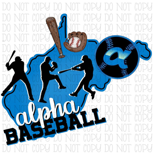 Alpha Baseball Teal and Black West Virginia