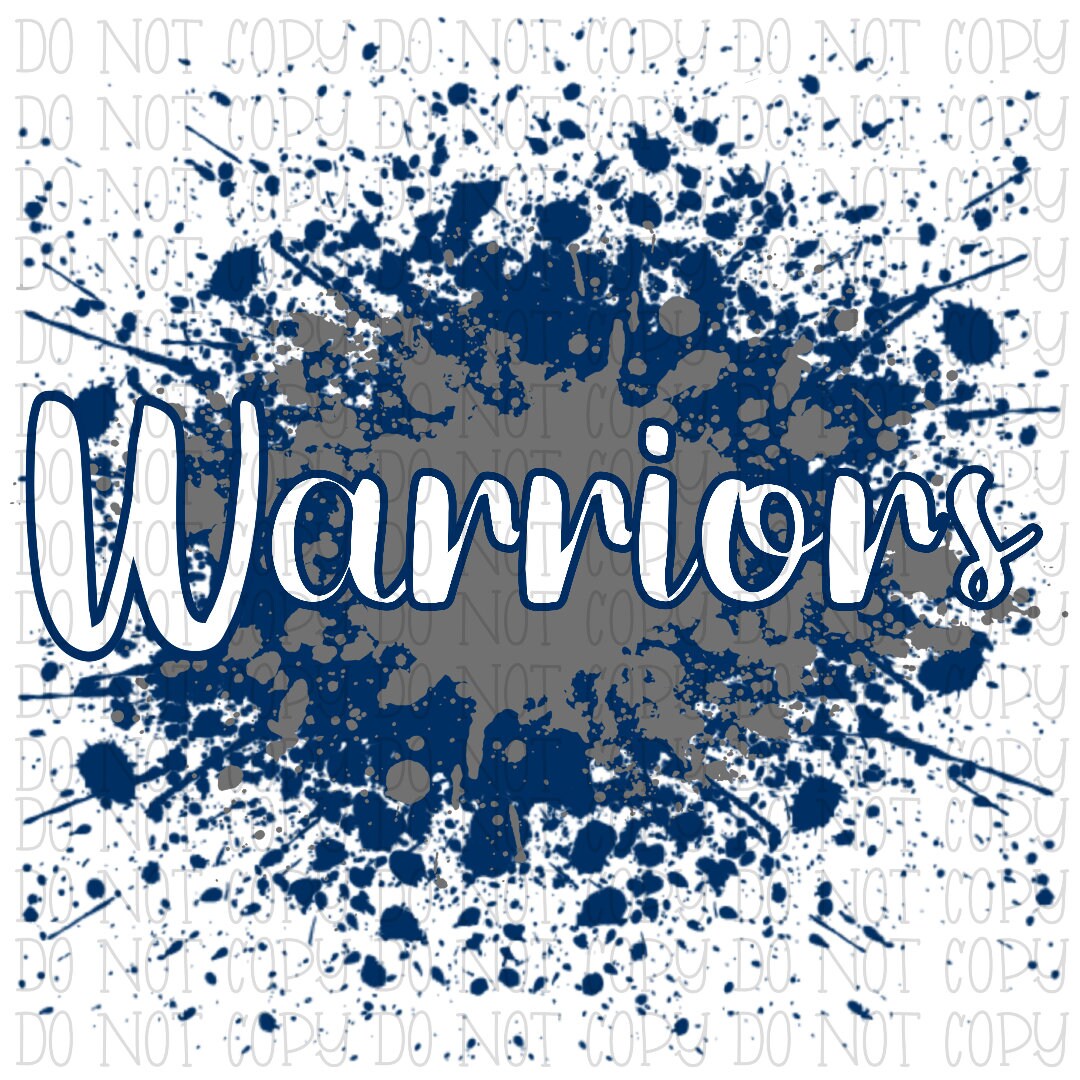 Warriors - Gray and Navy Paint Spatter - West Virginia