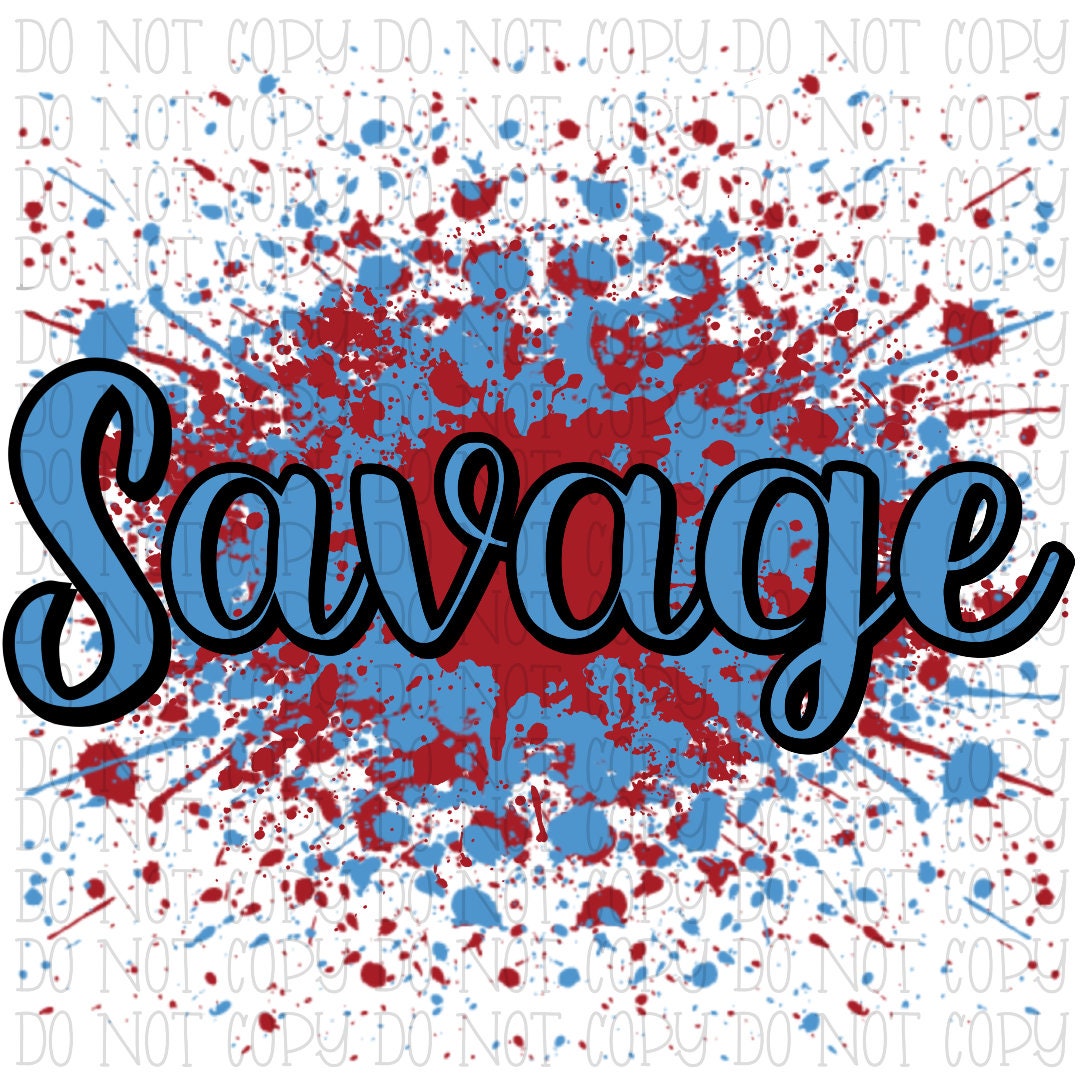 Savage Baseball - Blue and Red Paint Spatter - West Virginia