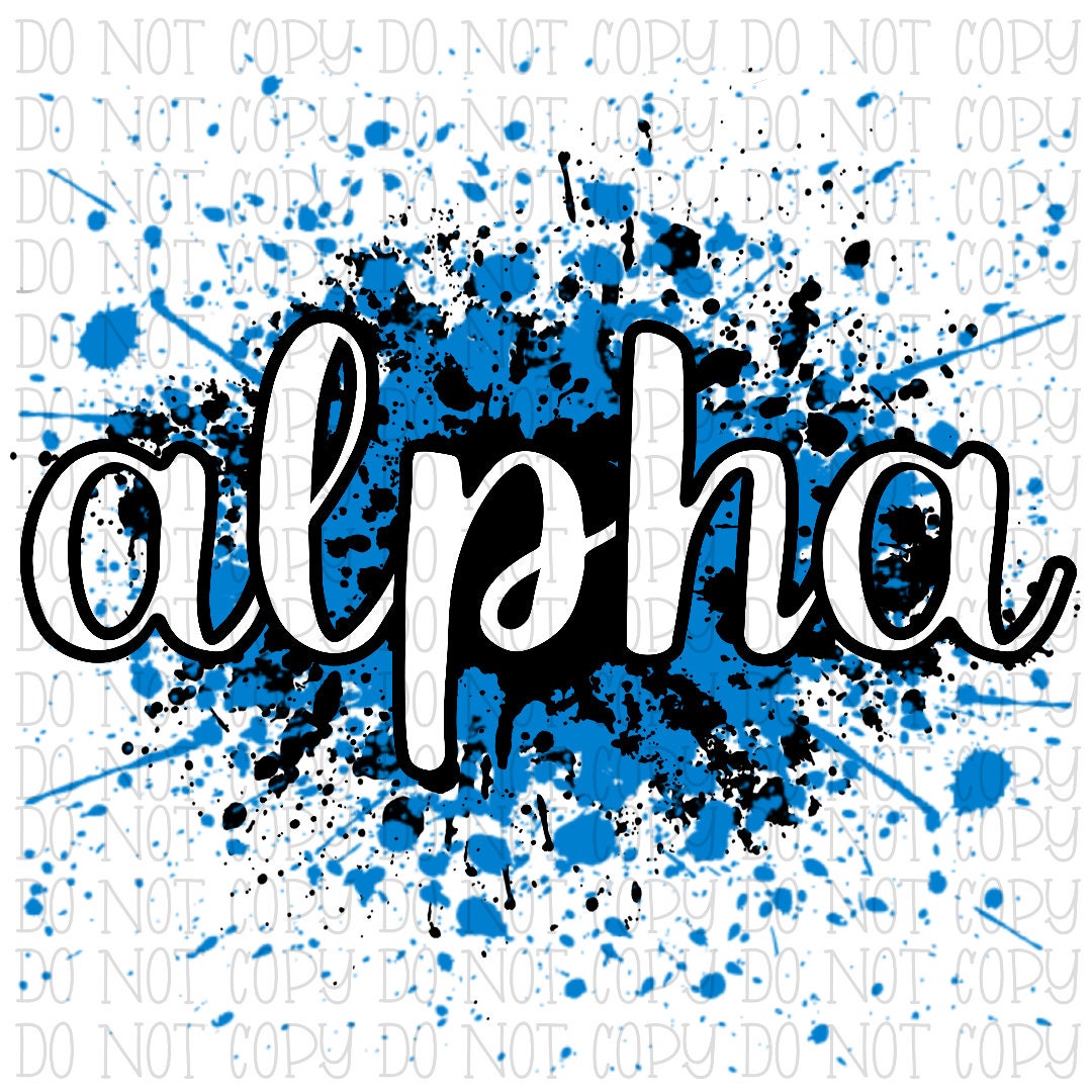 Alpha - Teal Blue and Black Paint Spatter