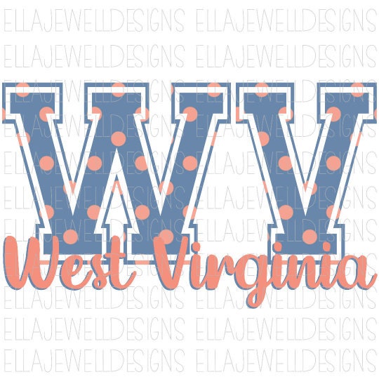 West Virginia - WV - Pastel Polka Dots