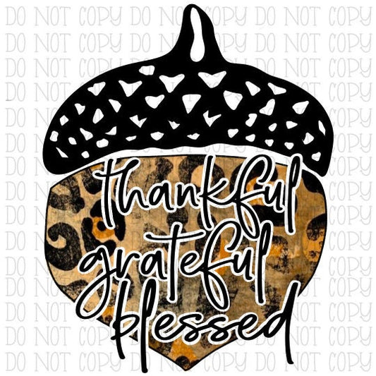 Leopard Acorn Thankful Grateful Blessed