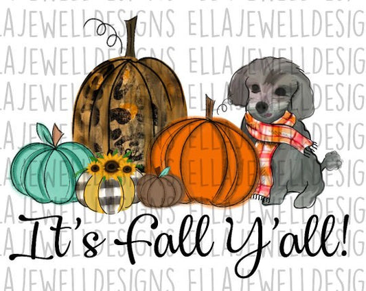 It's Fall Y'all - Gray Poodle