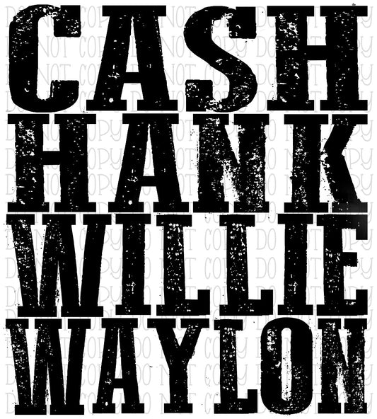 Cash Hank Willie Waylon