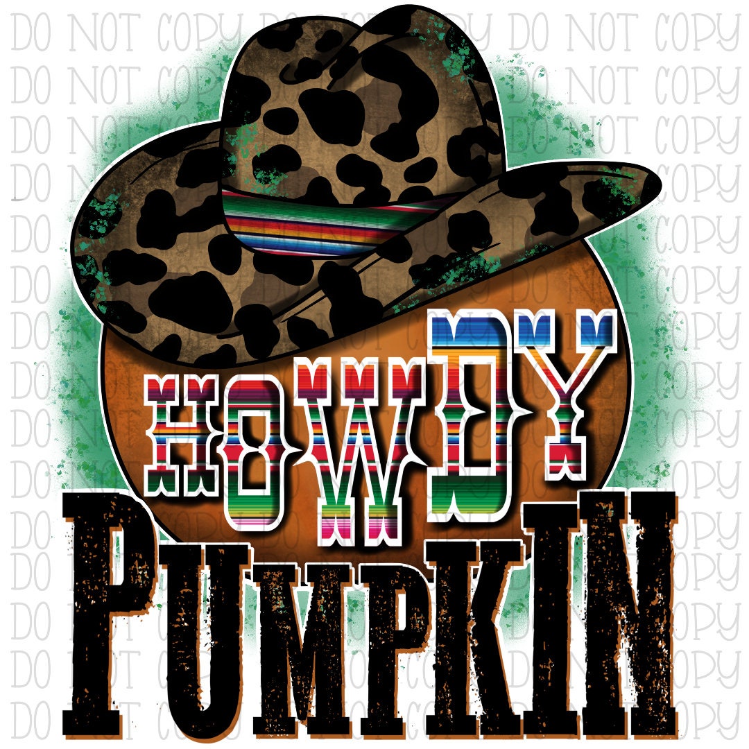 Howdy Pumpkin Leopard Serape Cowboy Hat