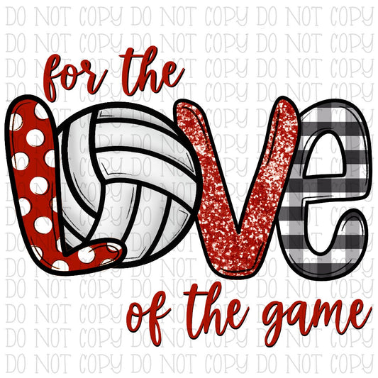 For the Love of the Game Volleyball Red Black