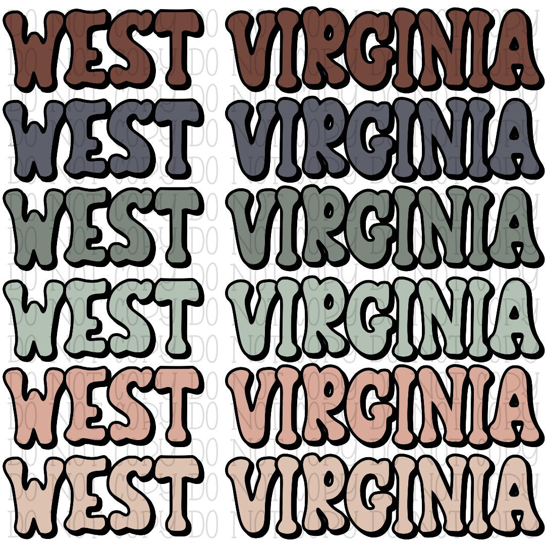 Retro West Virginia Pastel Colors