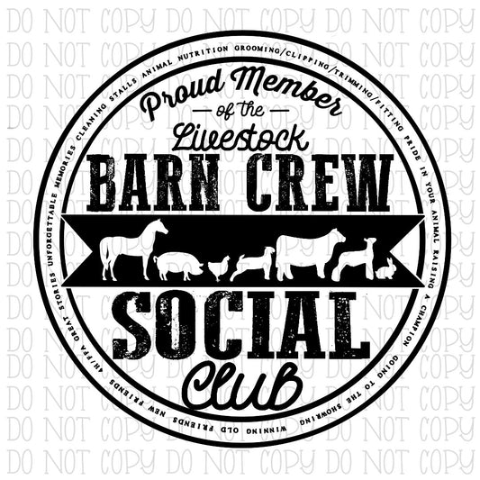 Member of the Livestock Barn Crew Social Club