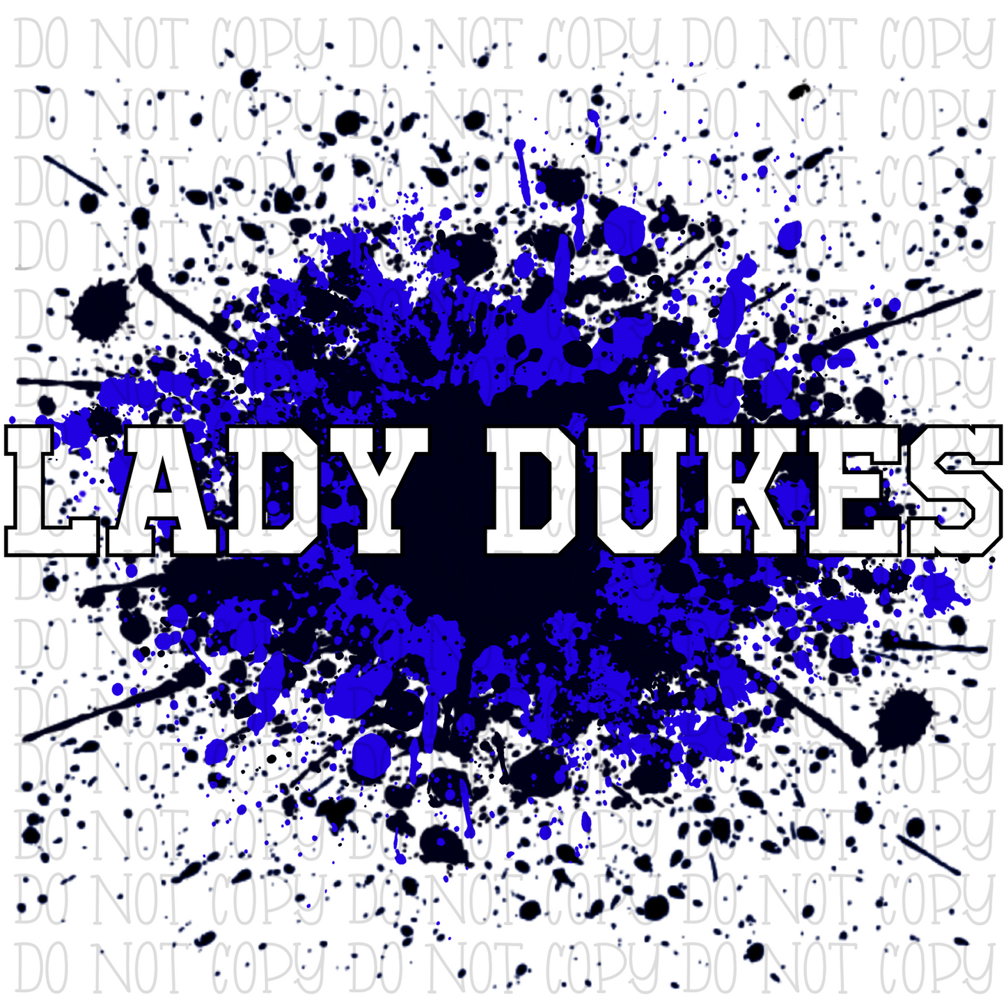 Lady Dukes - Royal Blue and Black Paint Spatter