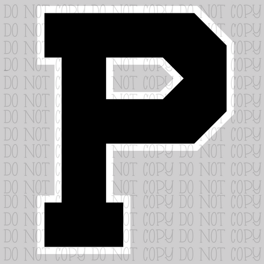 Letter P - Black and White