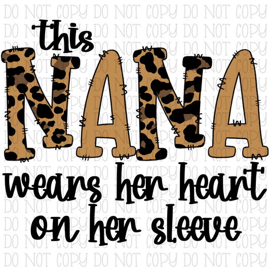 This Nana Wears Her Heart on Her Sleeve - Leopard