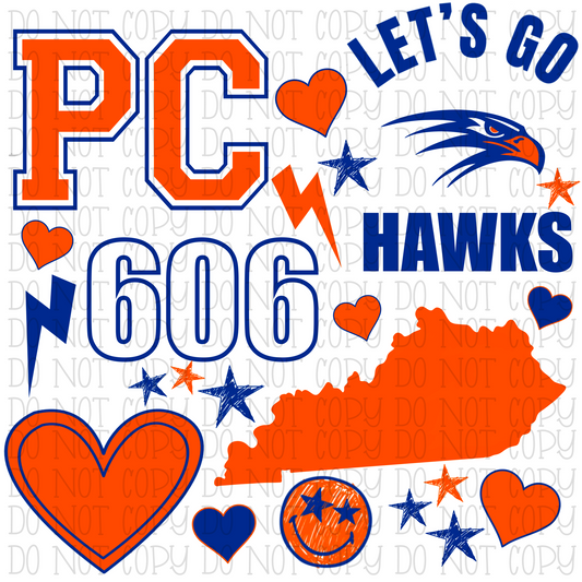 Pike Central Hawks - Scatter - Kentucky