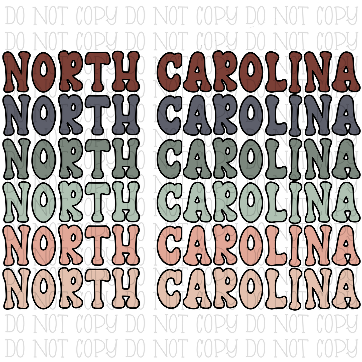 Retro North Carolina Pastel Colors