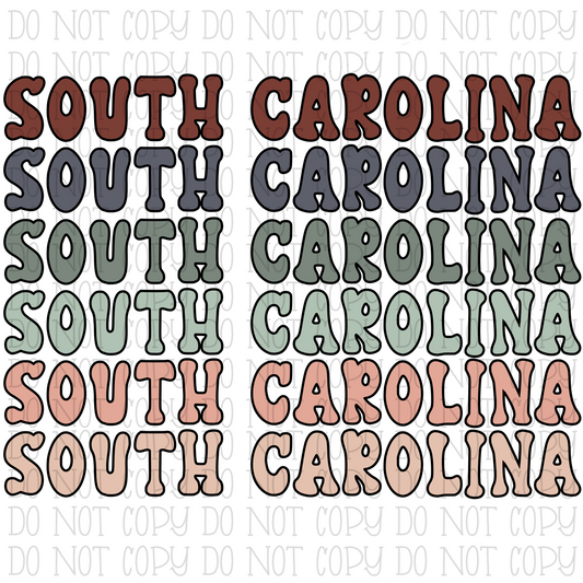 Retro South Carolina Pastel Colors